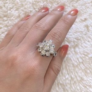 1. Sterling Silver Flower Ring